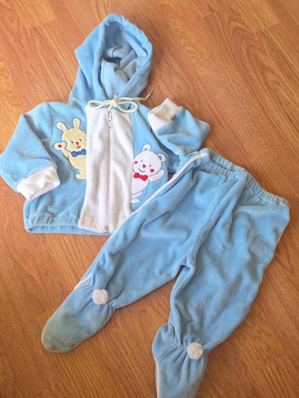 Vintage Baby Tracksuit Set 3-6M Bear, Bunny